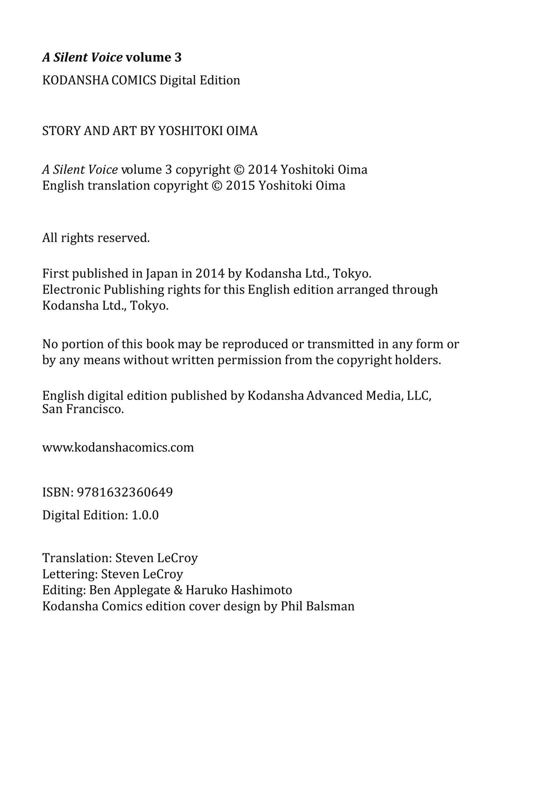 Read A Silent Voice (en) Manga Online