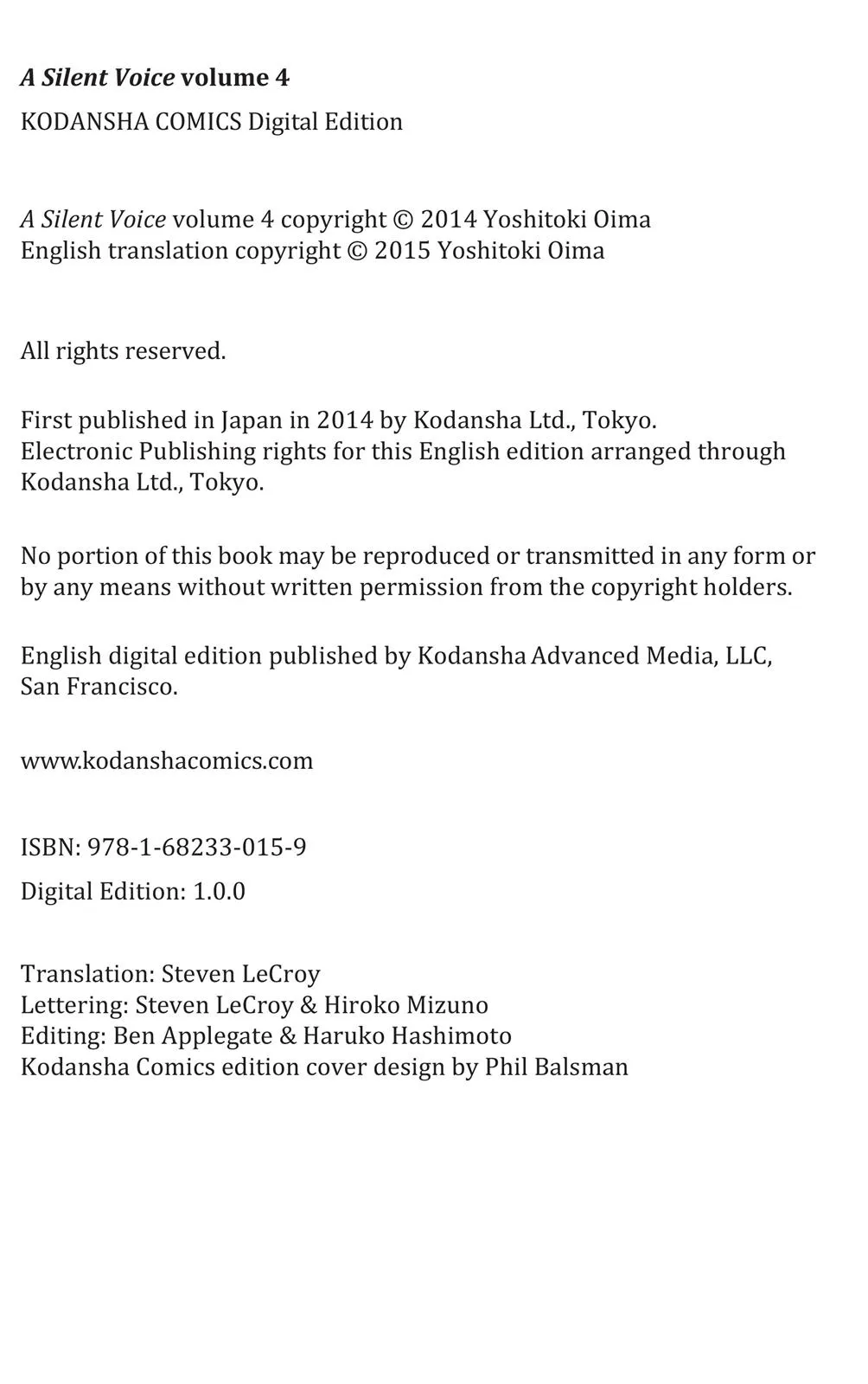 Read A Silent Voice (en) Manga Online