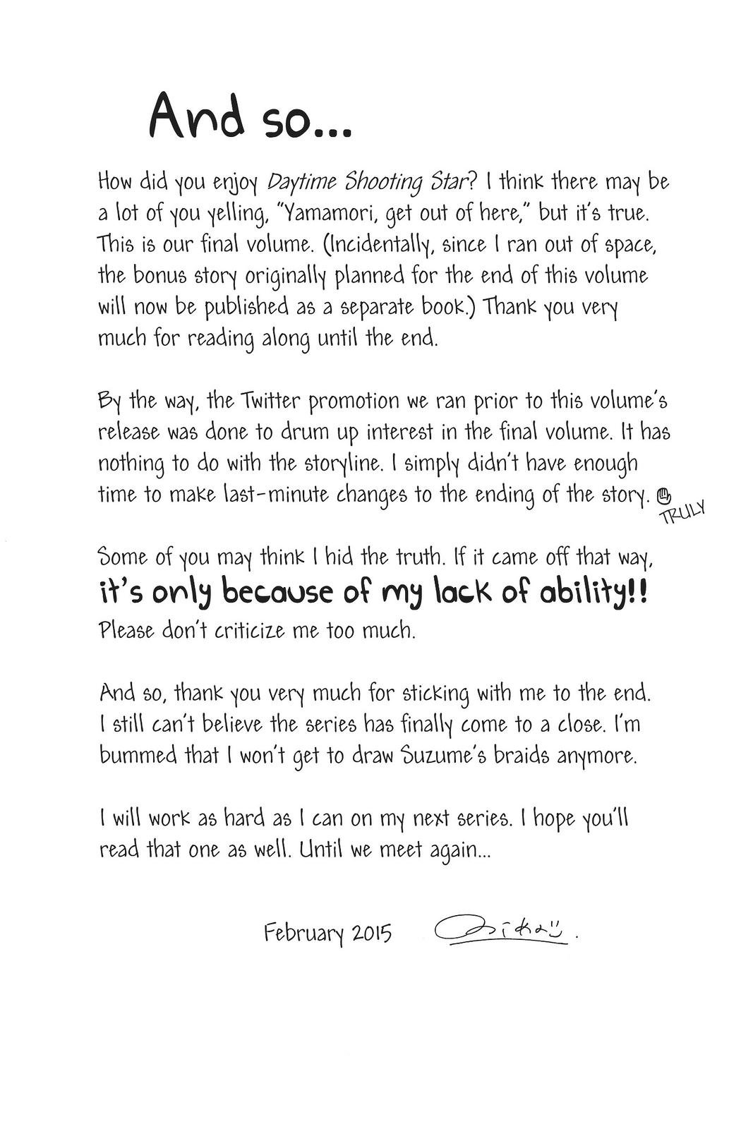 Read Daytime Shooting Star (en) Manga Online