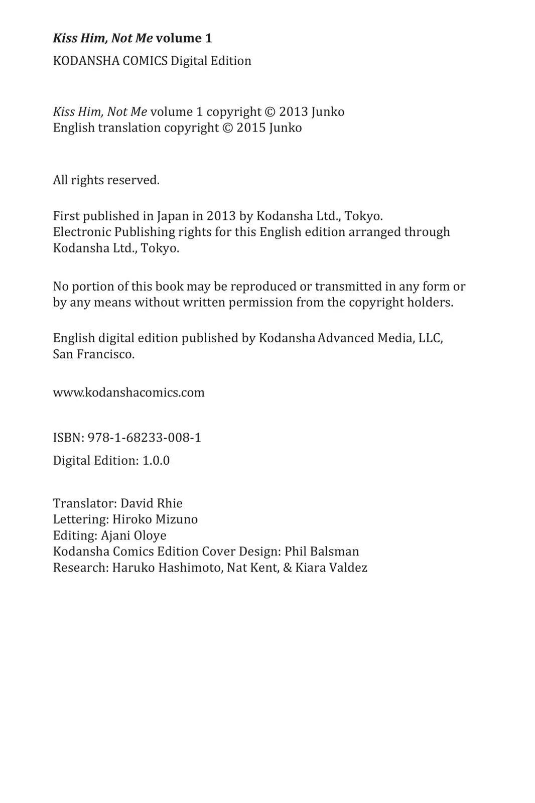 Read Kiss Him, Not Me (en) Manga Online