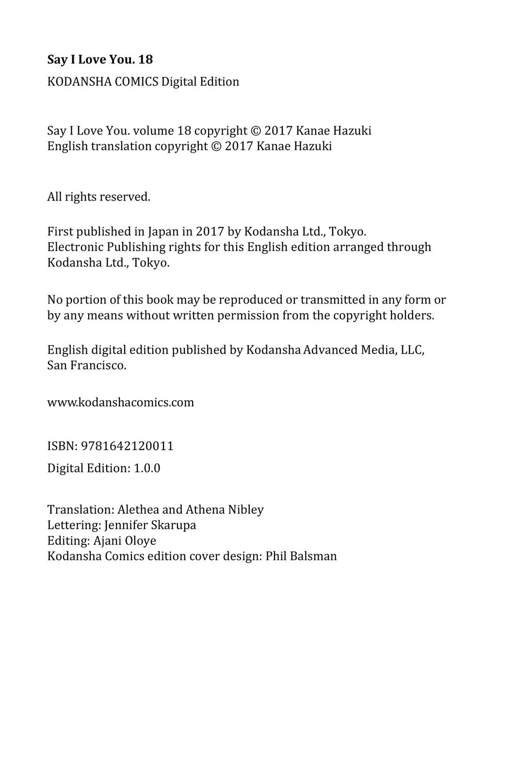 Read Say I Love You (en) Manga Online