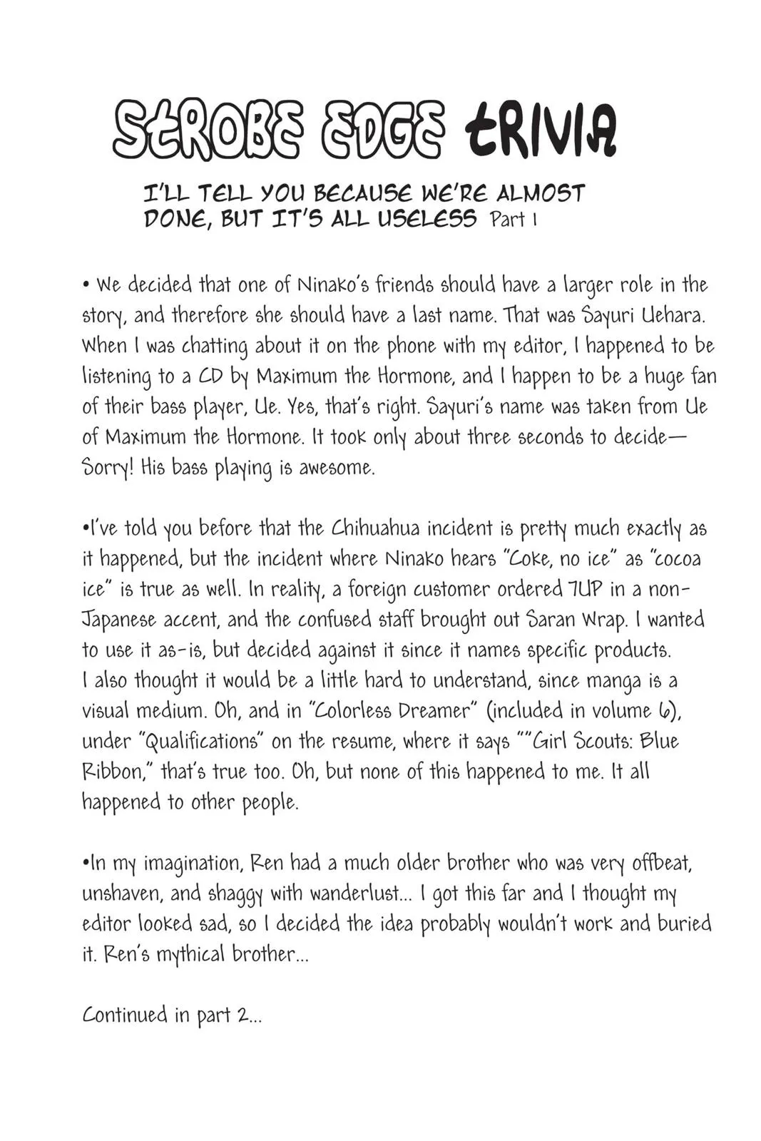 Read Strobe Edge (en) Manga Online