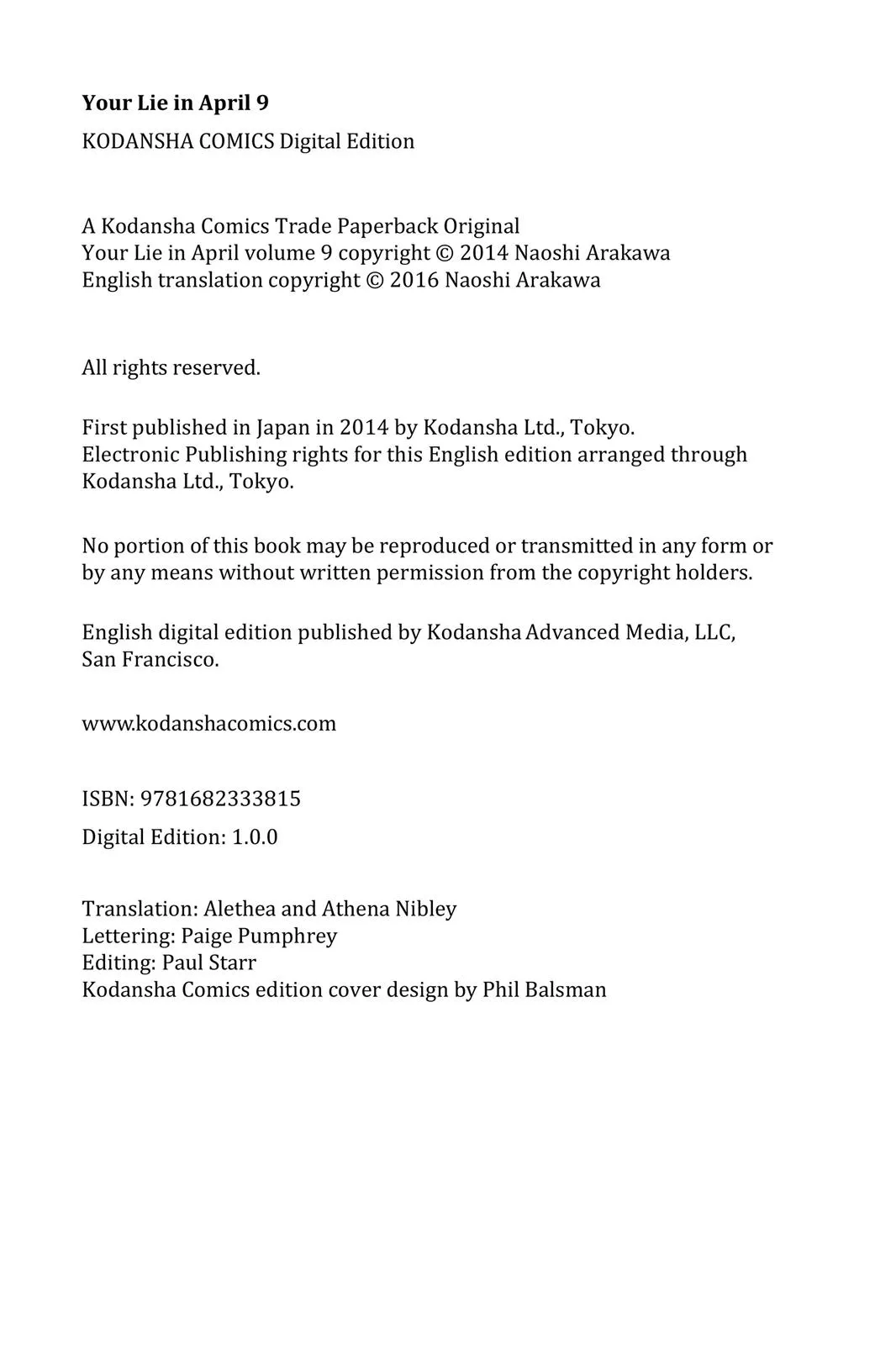 Read Your Lie in April (en) Manga Online