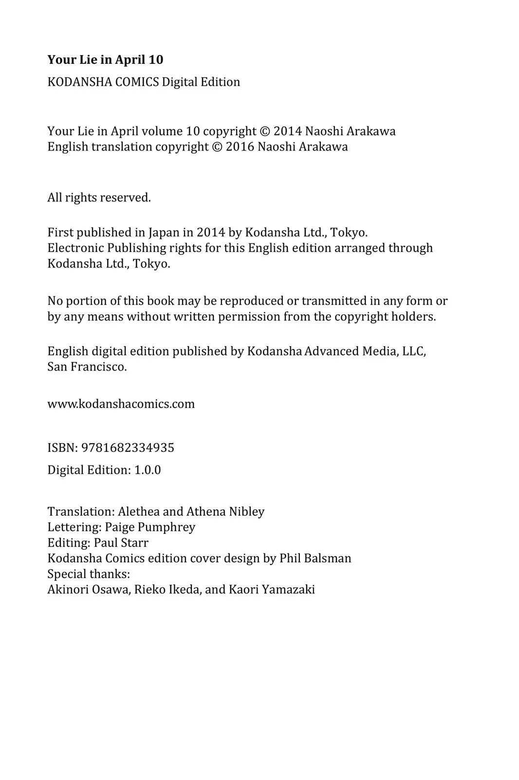 Read Your Lie in April (en) Manga Online