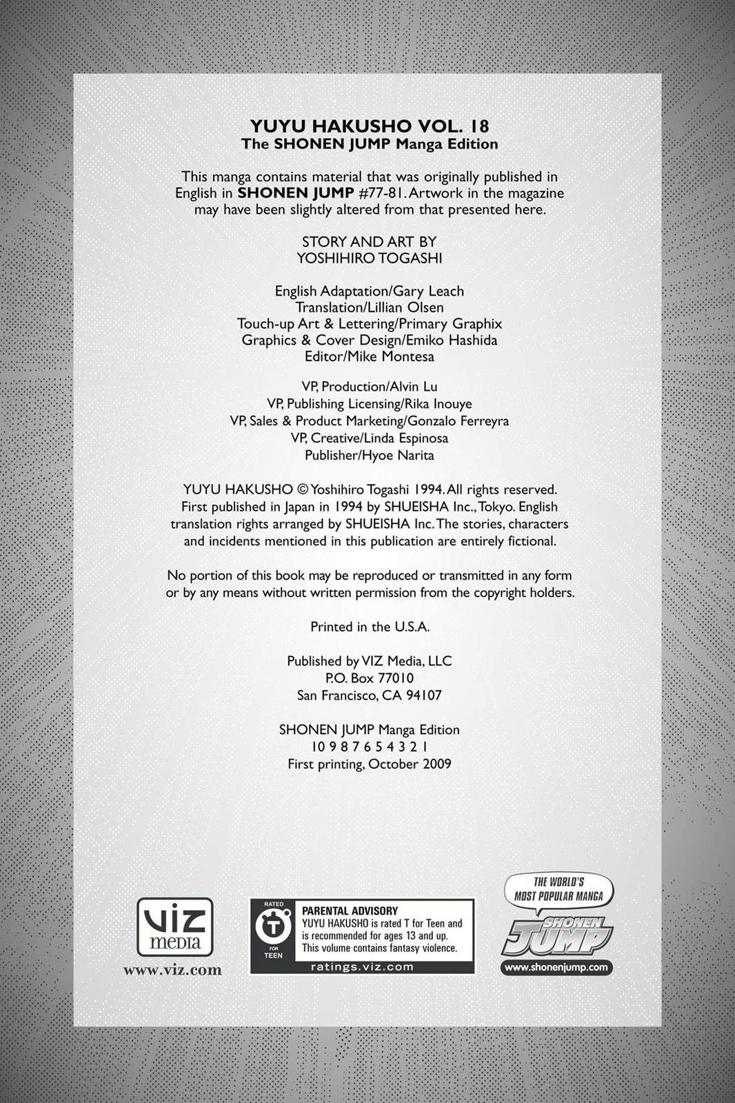 Read Yu Yu Hakusho (en) Manga Online